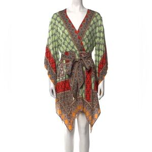 ALICE + OLIVIA Haveri Handkerchief Kimono Mini Dress Tie Sash Belt Size 2 NWT